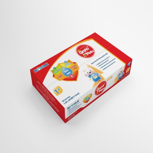 Thùng Sữa RioMilk Grow Plus+ 5,28L (48 Hộp x 110ml)